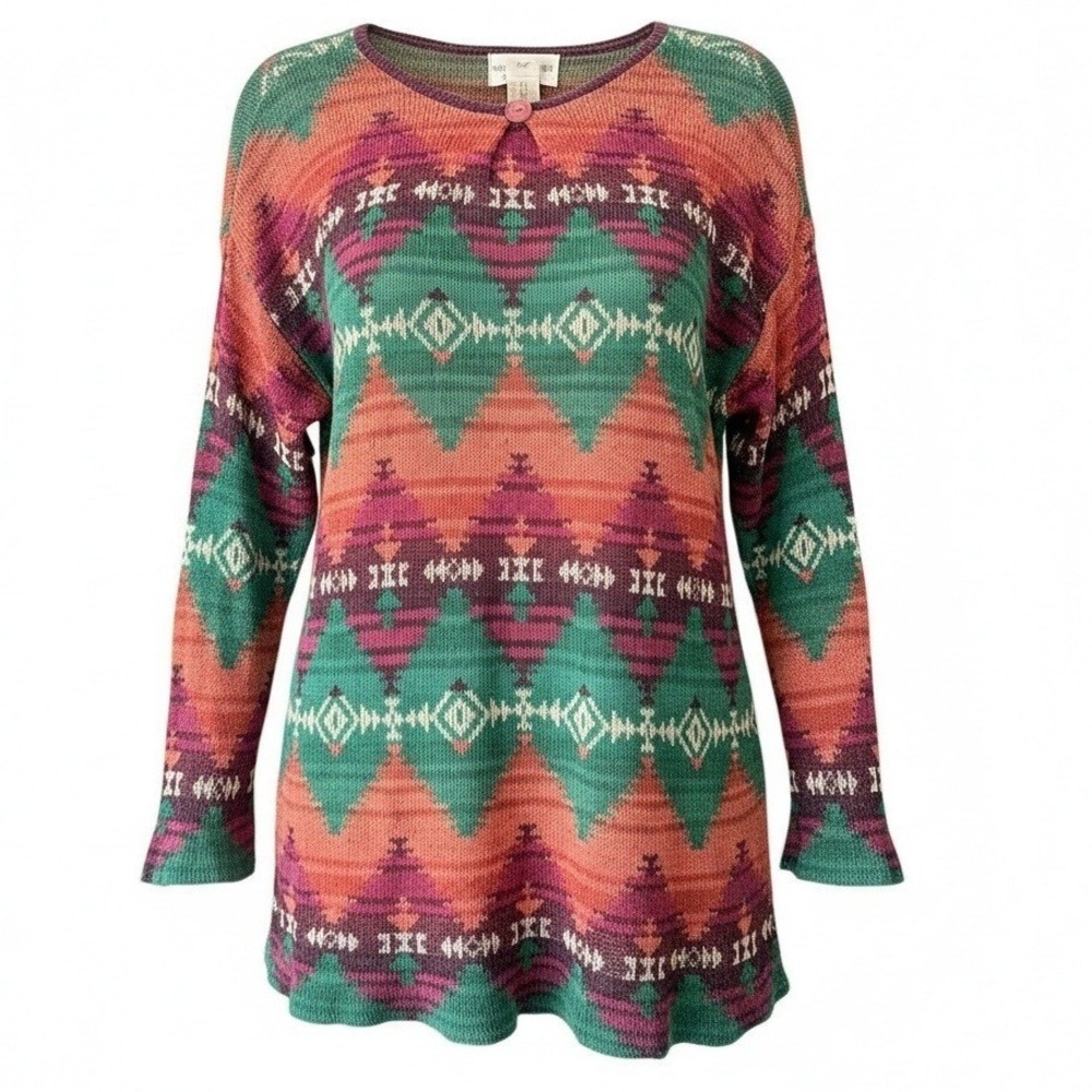 RALPH LAUREN Southwest Cowgirl Knit Tunic Sweater M/M